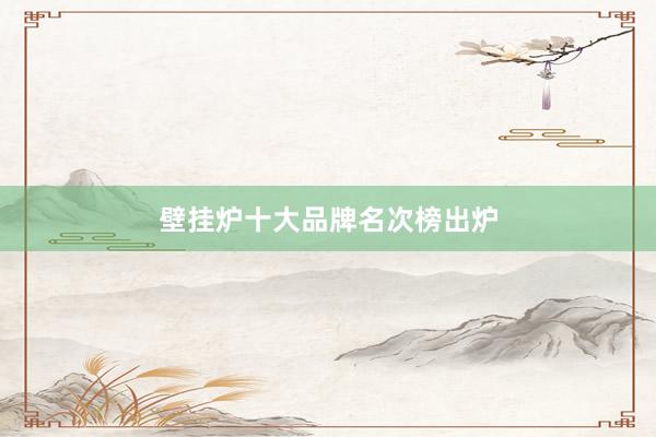壁挂炉十大品牌名次榜出炉